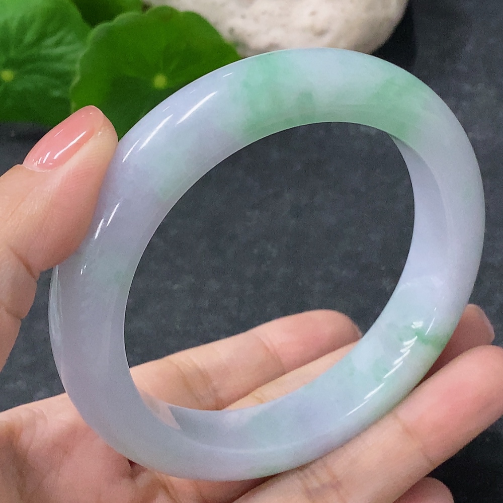 F34977176 Jadeite Round Bangle Size 56.3mm Total Weight Approx.66.18g With Damage/Crack