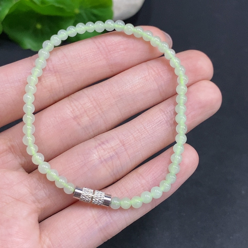 F35124049 Jadeite Beads Non-Gold Inlay Total Weight Approx.4.4g Size Approx.3.5mm