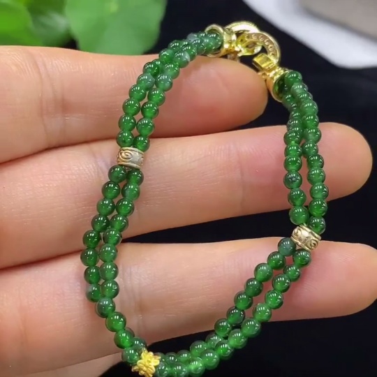 F34974874 Jadeite Bracelet Card 2.8mm Approx. Total Weight 6.9g Non-Gold