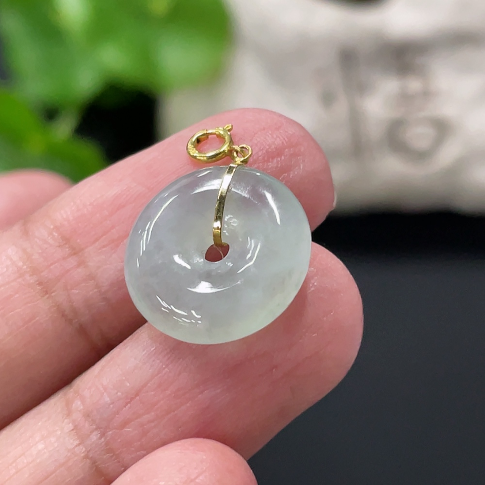 F35146966 Jadeite Peace Knot Pendant Total Weight Approx. 1.57g 18k Gold Clasp