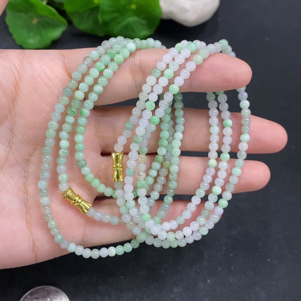 F34000267 Jadeite Bead Necklace Non-Gold Sell as a Lot