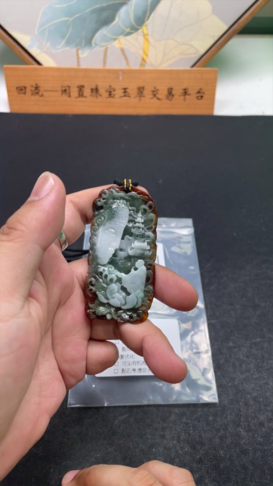 F33864697 Jadeite Pendant, Color Origin Undetermined, Total Weight Including Rope Approximately 31.3g