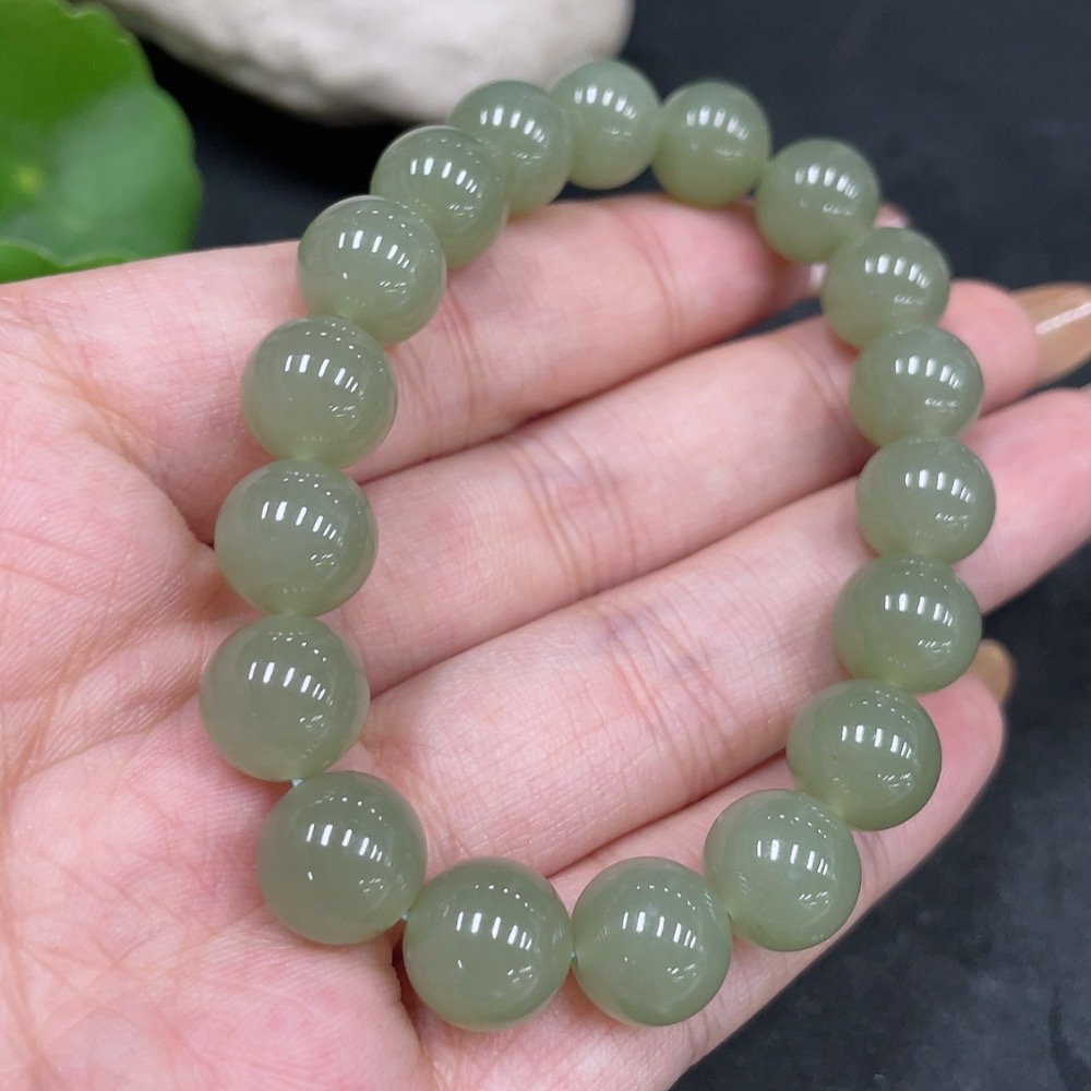 H32776928 Hetian Jade Bracelet, Approx. 9.9mm, Total Weight About 28g