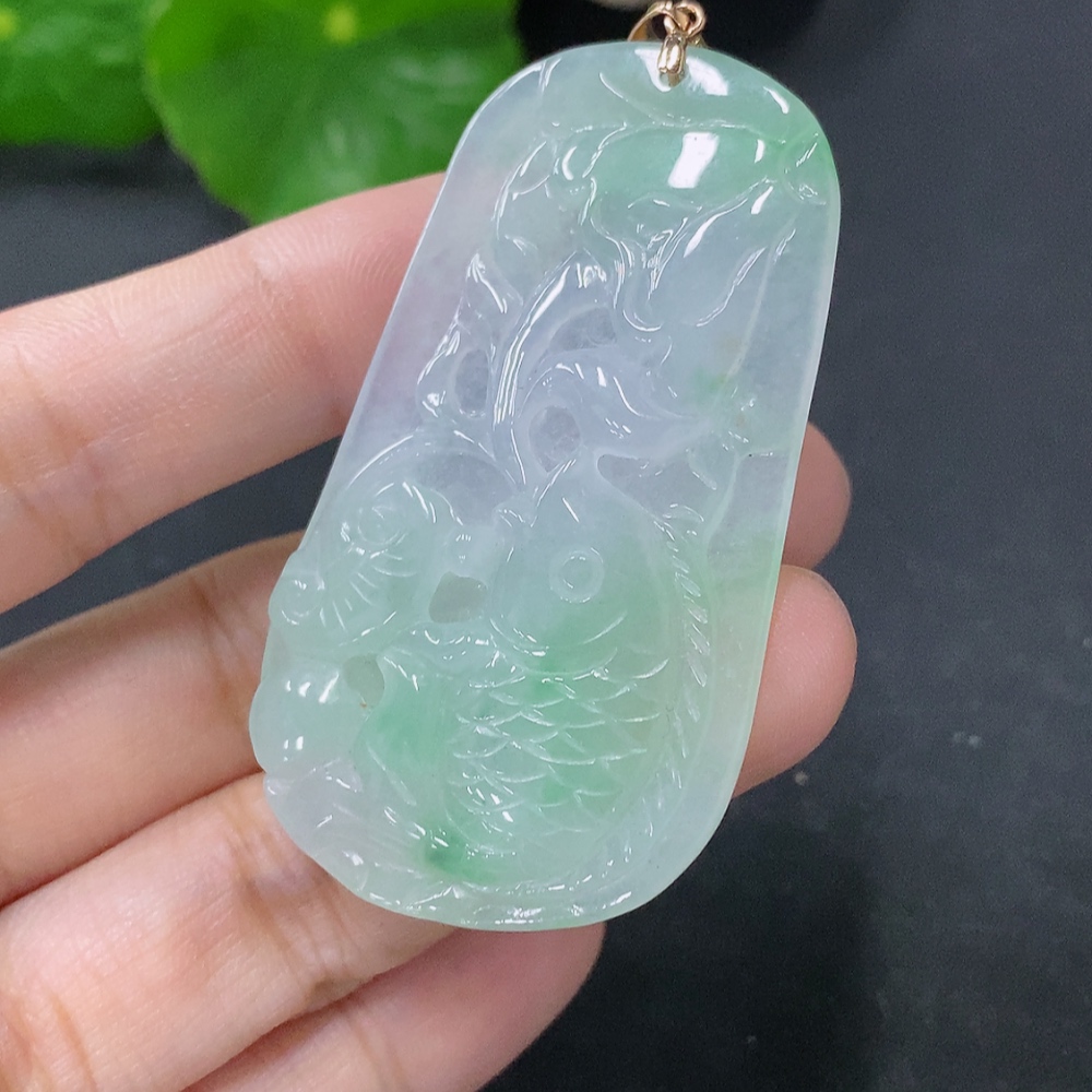 F33849178 Jadeite Pendant Abundance Year after Year 18k Total Weight Approx. 15.7g