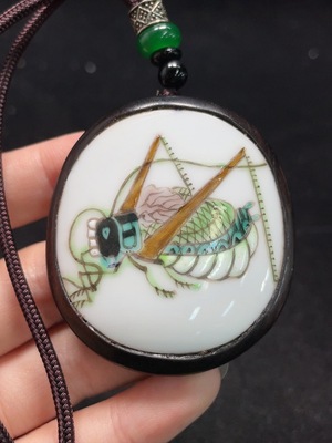 W26018526 Ceramic Pendant with Painted Porcelain Inlay (Subject to the actual item)