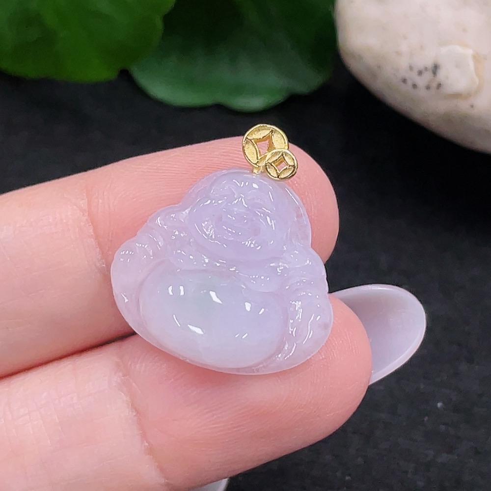 F33917094 Jadeite Buddha Pendant Non-Gold Inlaid Total Weight About 2.74g
