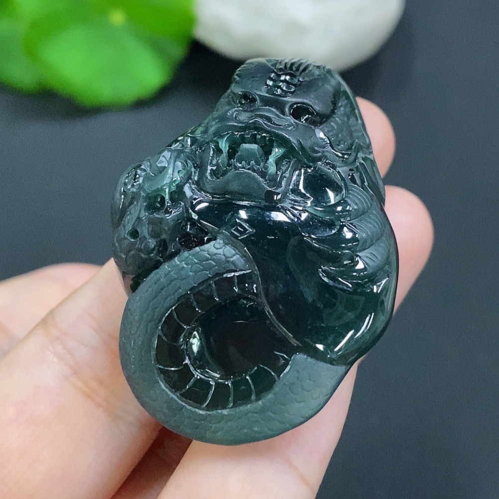 F28192182 JadeiteDragon Pendant Total Weight About 27g