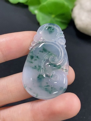 F46548511 翡翠如意挂件 货品总重约6.49g