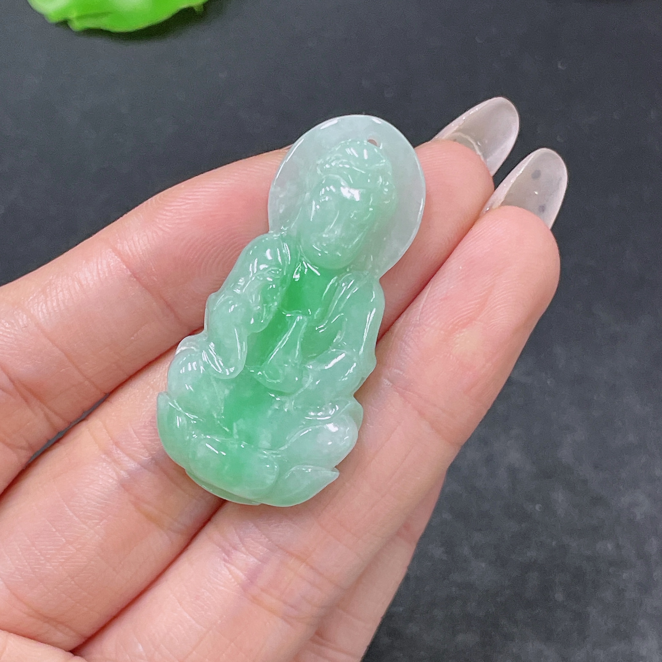 F35157806 Jadeite Pendant Guanyin Total Weight Approx. 9.24g