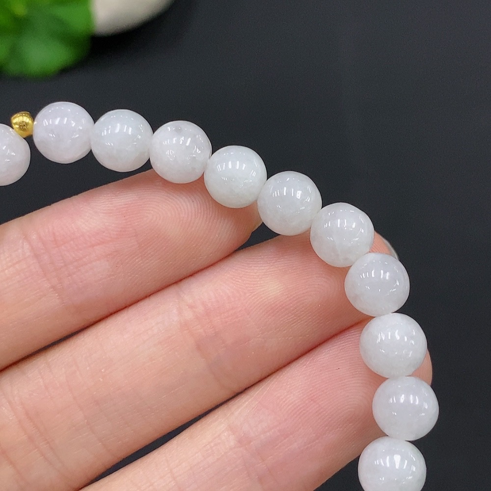 F29337070 Jadeite Bracelet 99% Gold Content Approximately 7mm Beads Total Weight About 15.1g Non-Jadeite Beads Included