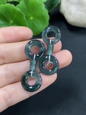 F38537738 翡翠甜甜圈挂件 一手走