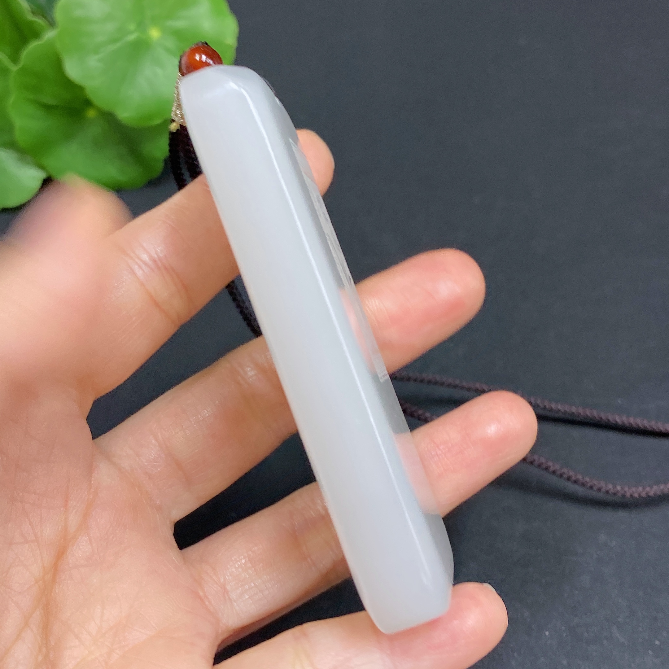 H30468310 Hetian Jade Pendant, Orchid, Total Weight (Including Rope) Approx. 77.5g, Contains Other Mineral Components