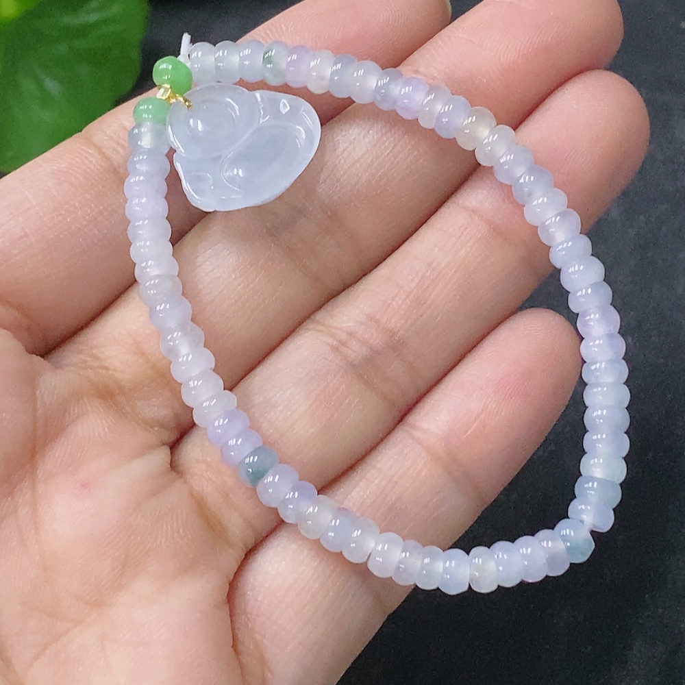 F33930109 Jadeite Buddha Bracelet No Imprint Surface Gold Content Au73% Total Weight Approx.7.16g
