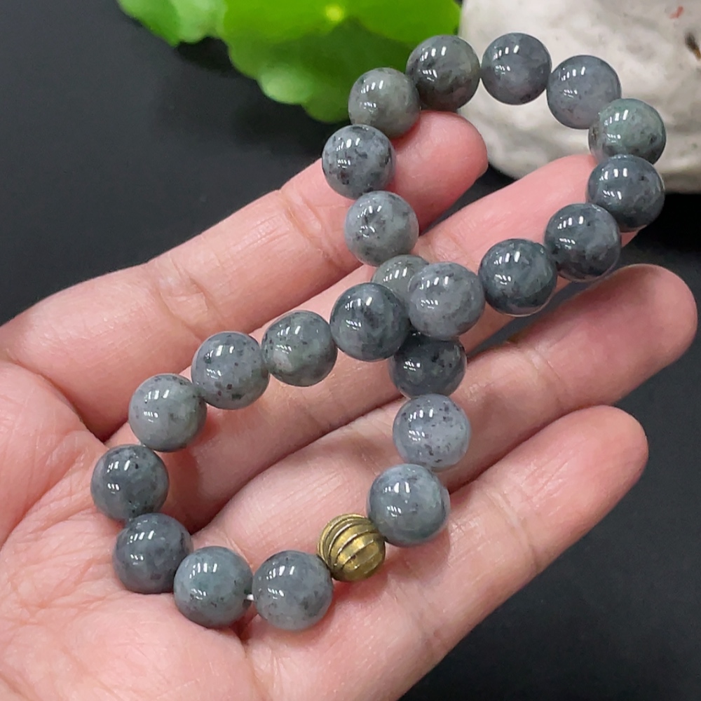 F34978300 Jadeite Bracelet with 8.7mm Beads, Total Weight Approx. 29.4g, Non-Gold Matching Beads