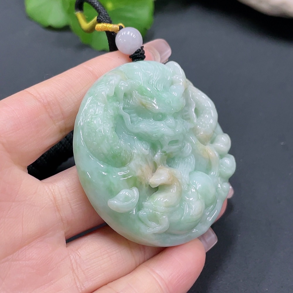 F20214369 Jadeite Dragon Pendant Total Weight 70.322g