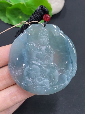 F32757078 Jadeite Samantabhadra Bodhisattva Pendant