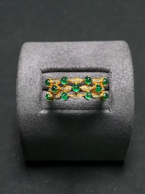 C26019363 Emerald Ring Clarity Enhanced 18K Gold Total Weight Approx. 2.3g Ring Size 15.5#