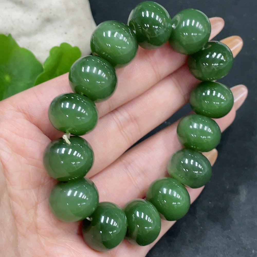 H32725387 Hetian Jade Bracelet    Approx. 15.4mm    Total Weight Approx. 72.5g