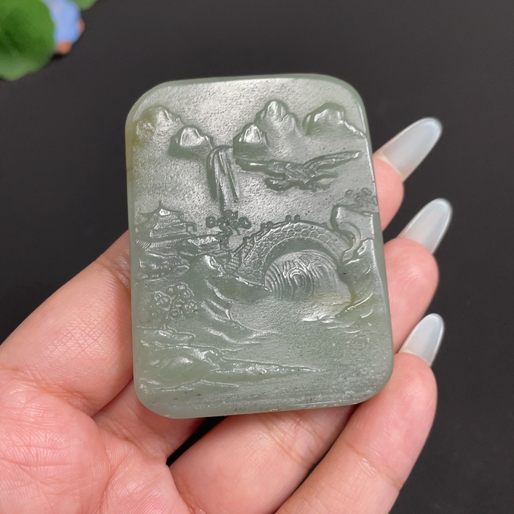 H31632829 Hetian Jade Pendant Landscape Total Weight Approx. 78.3g