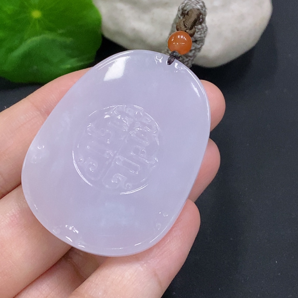 F34000411 Jadeite Antique Pendant Total Weight Approx. 26.15g (Including Cord Weight)