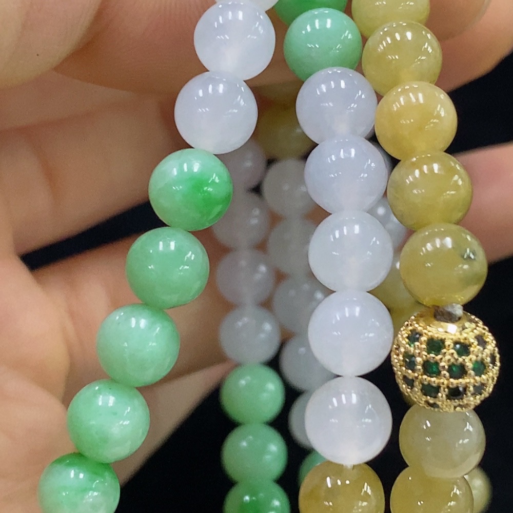 F32731533 Jadeite Bead Necklace Approx. 6.8mm Total Weight Approx. 55.24g Non-Gold Color Origin Undetermined