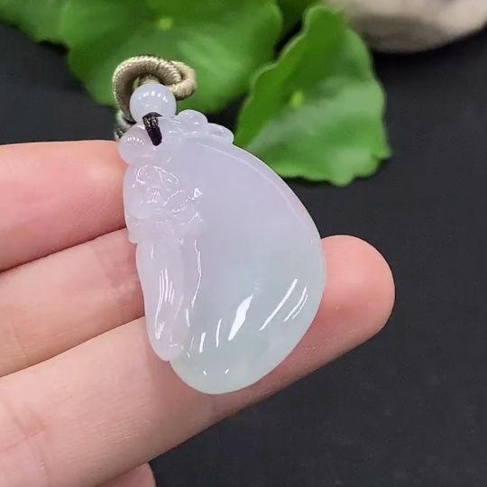 F33867921 Jadeite Auspicious Melon Pendant Total Weight Approx. 12.23g
