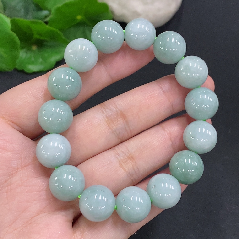 F34050222 Jadeite Bead Necklace Approx. 12.6mm Total Weight Approx. 55.6g