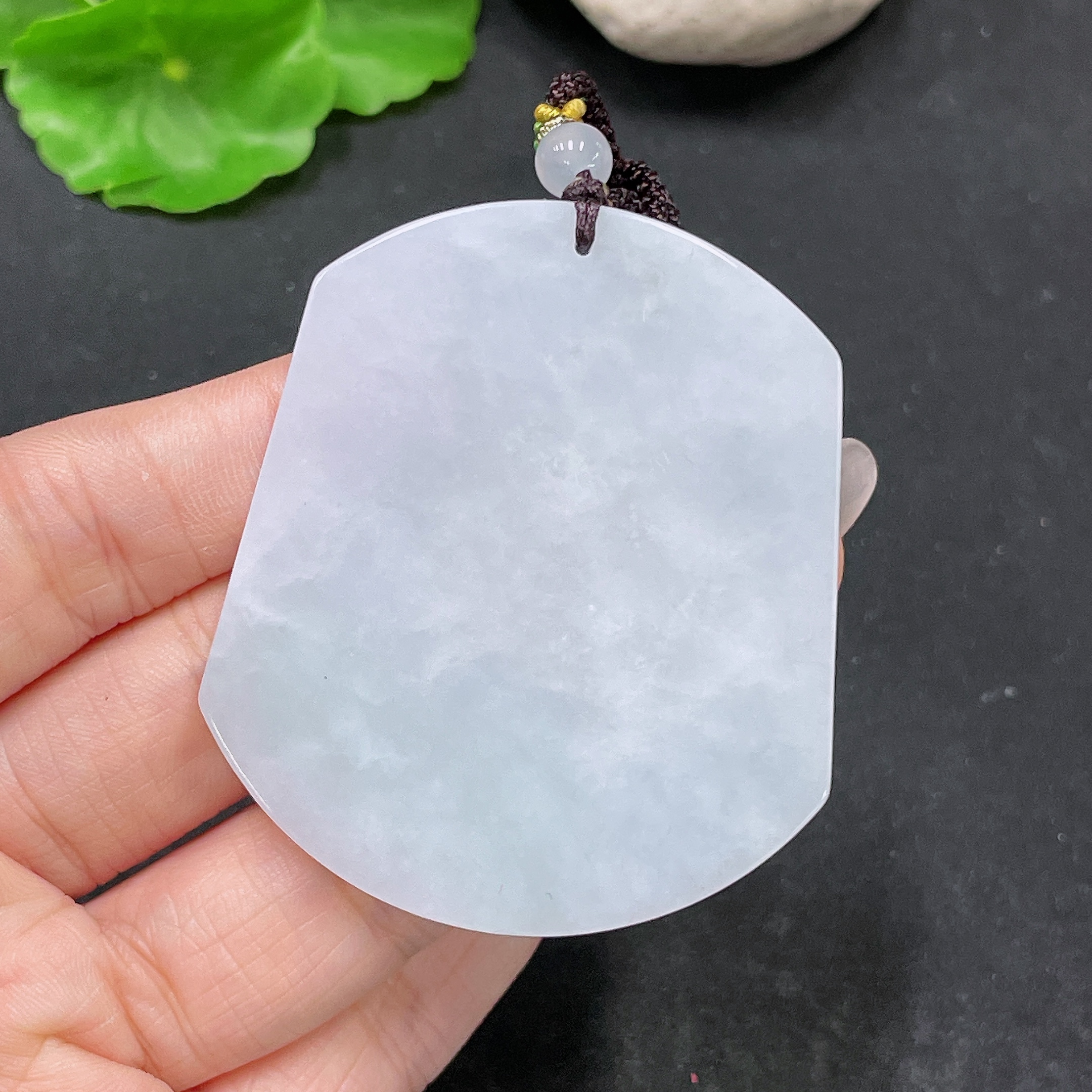 F35138137 Jadeite Plain Pendant with Non-A Beads Including Rope Total Weight Approx.45g