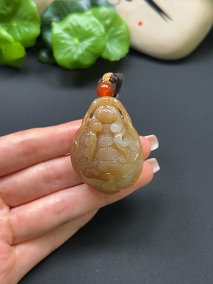 H42980967 和田玉龙龟挂件 总重约36.1g 含绳