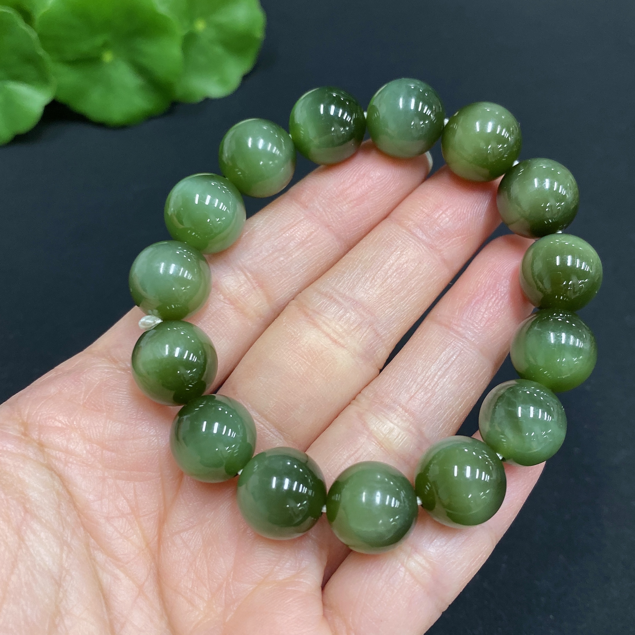 H31667186 Hetian Jade Bracelet Approx.11.4mm Total Weight Approx.38.3g