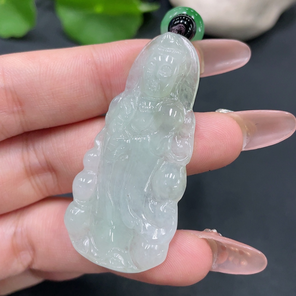 F17923207 Jadeite Guanyin Pendant Total Weight 15.783g