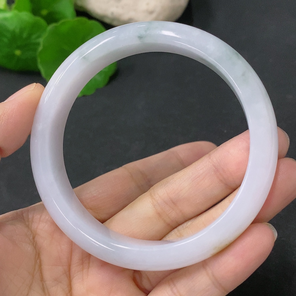 F33886358 Jadeite Round Bangle, Total Weight Approx. 53.5g, Undetermined Color Origin, Size 57