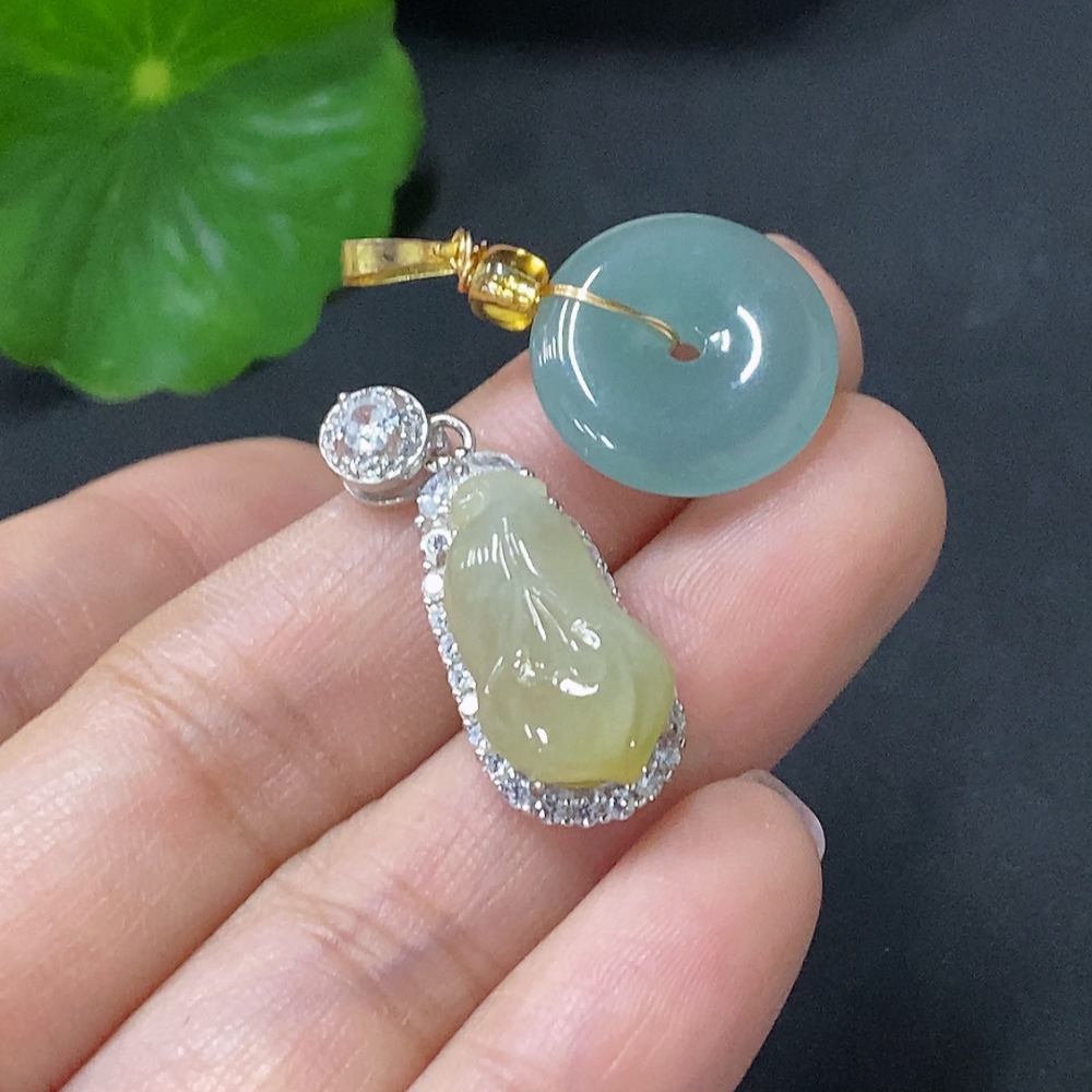 F35089225 Jadeite Pendants Sell as a Lot Non-Gold