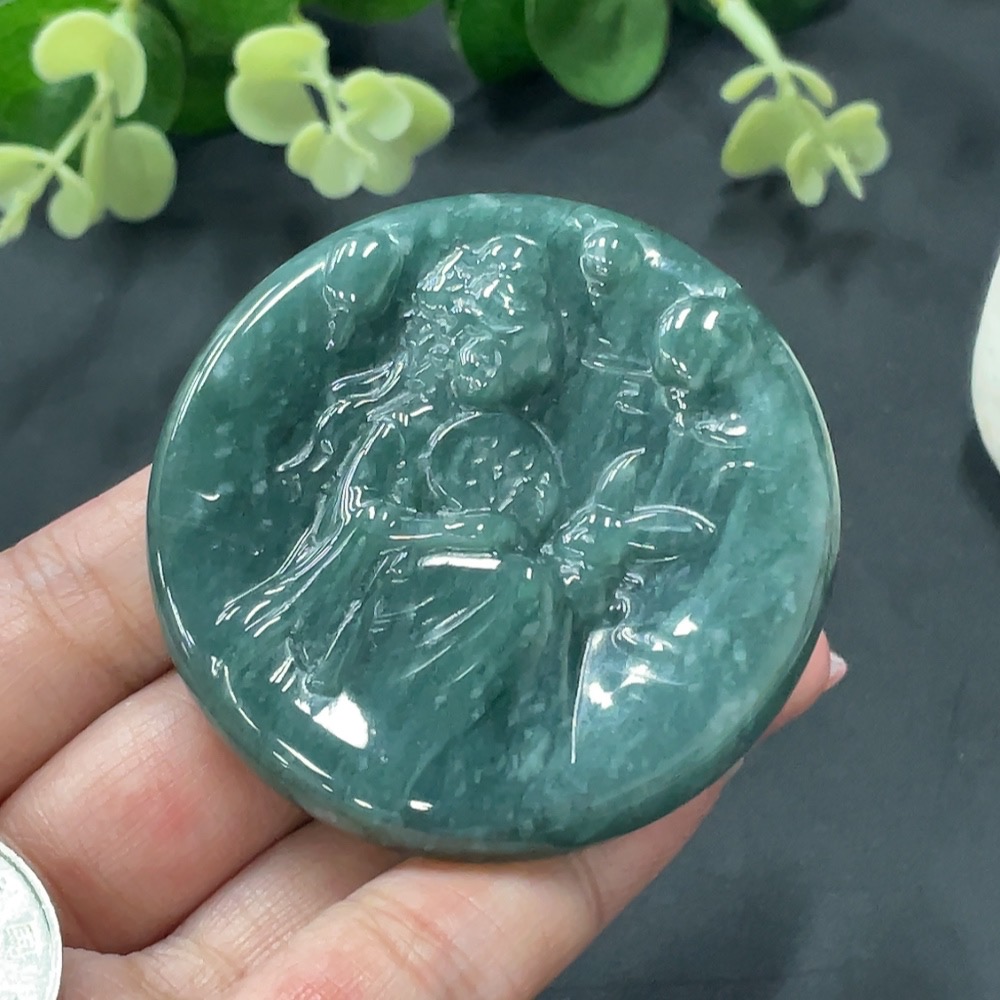 F13512793 Jadeite Lady Painting Pendant