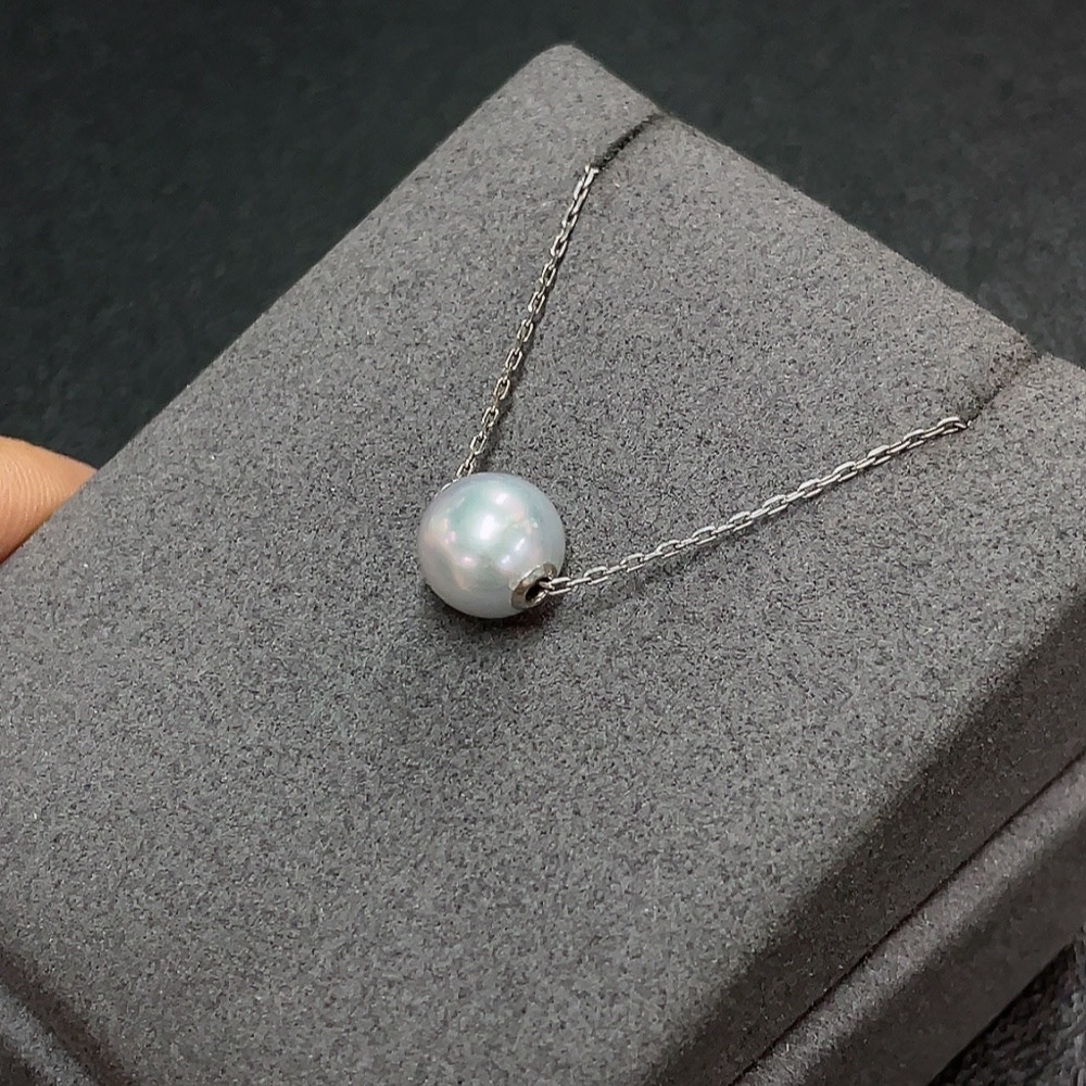 C32784572 Seawater Pearl Necklace Non-Gold Color Origin Undetermined Total Weight Approx. 2.09g With Chain Size Approx. 8.6mm