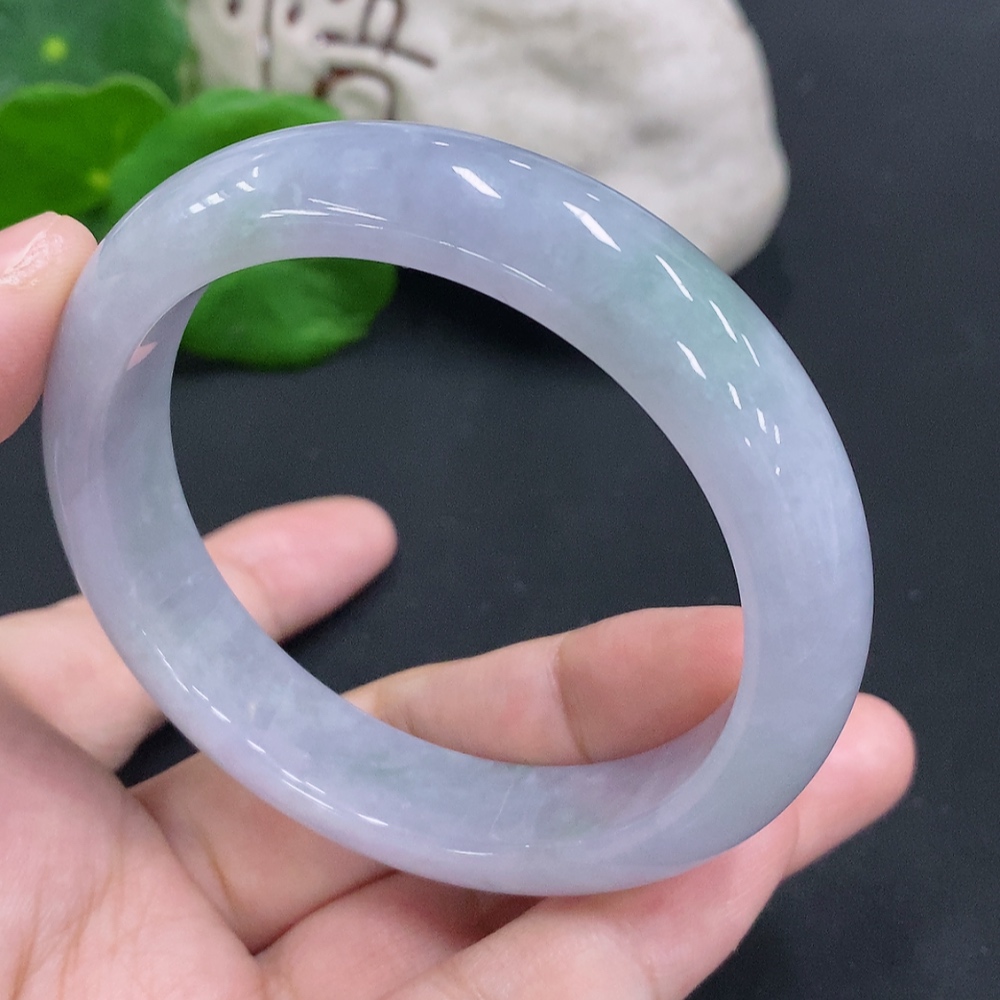 F33883956 Jadeite Round Bangle Size 54.5 Total Weight Approximately 52.9g