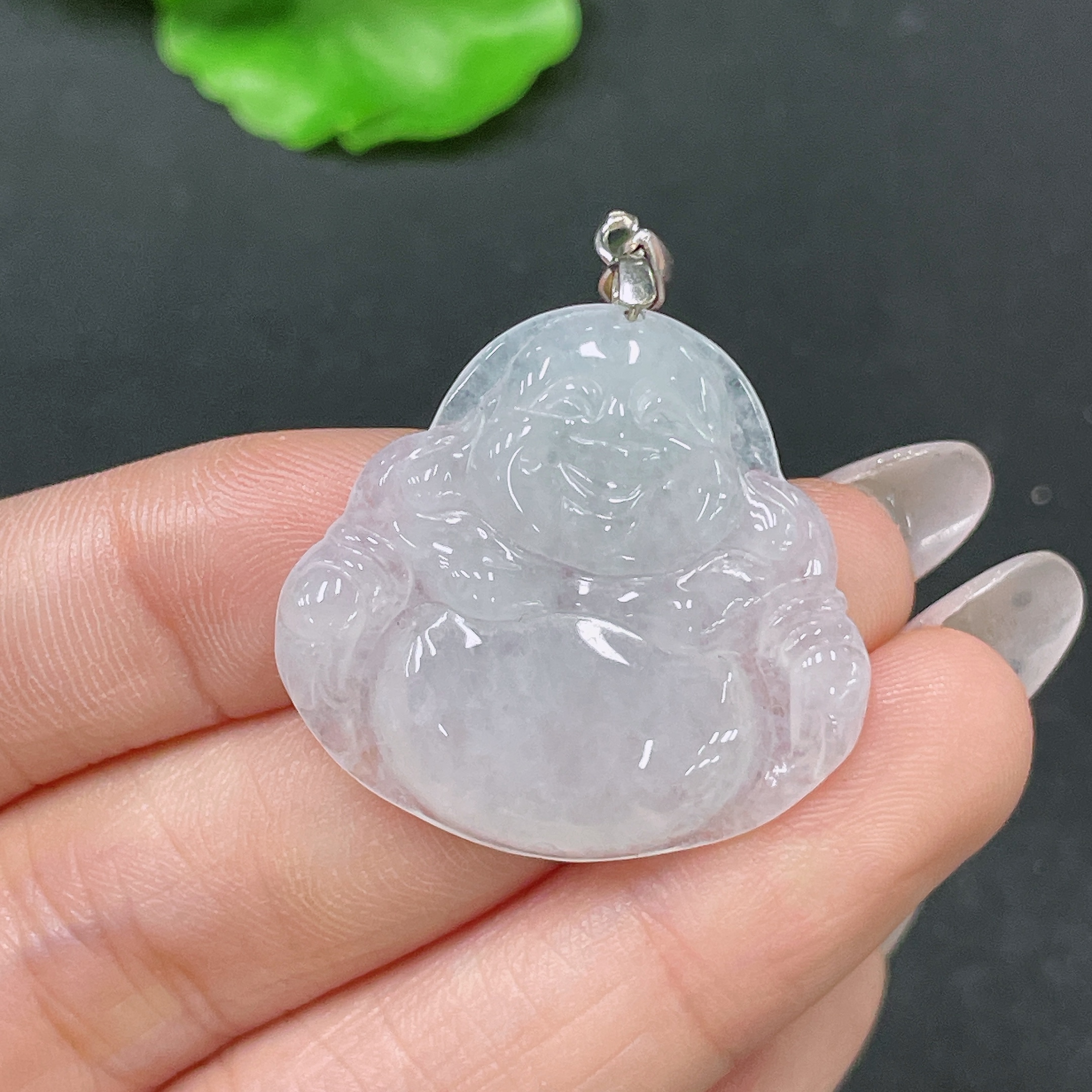 F35104493 Jadeite Buddha Pendant Non-Gold Total Weight Approx. 6.83g