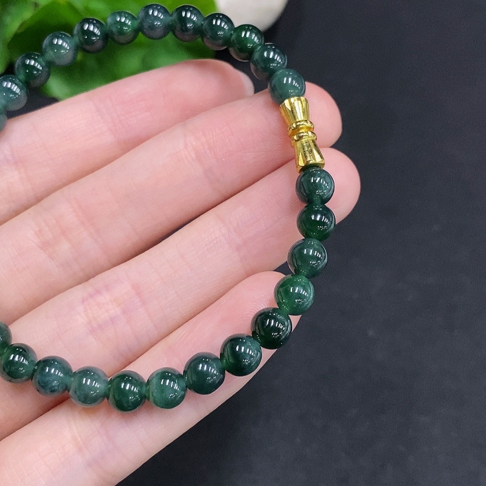 F34061365 Jadeite Bracelet Non-Gold Inlaid Total Weight About 12.5g Size Approx. 5.8mm