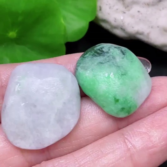 F34958539 Jadeite Rough Pendants Sell as a Lot (with other mineral components)