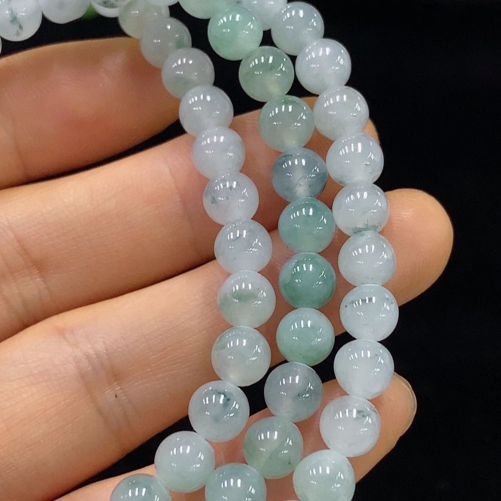 F34947891 Jadeite bead necklace approx. 6mm total weight approx. 40.2g non-gold