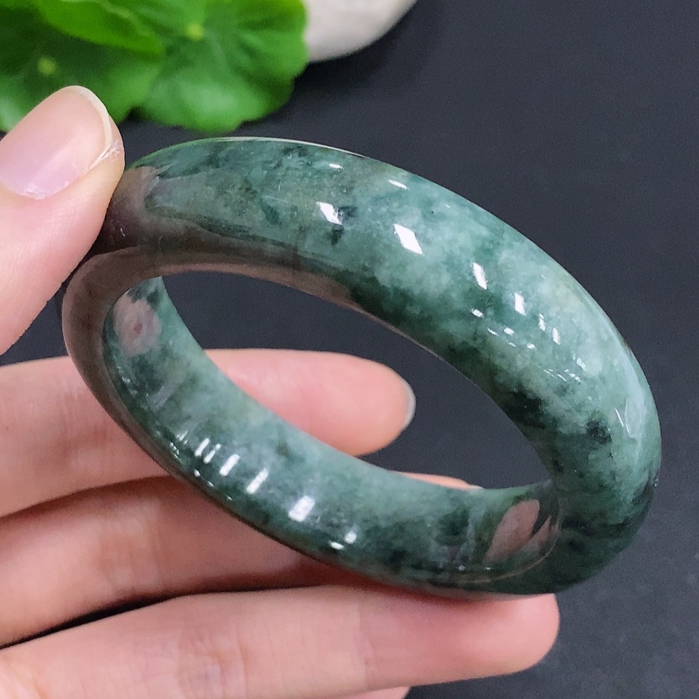 F32807546 Jadeite Circular Bracelet Total Weight Approx. 68.1g Size 52.5 Containing Other Minerals