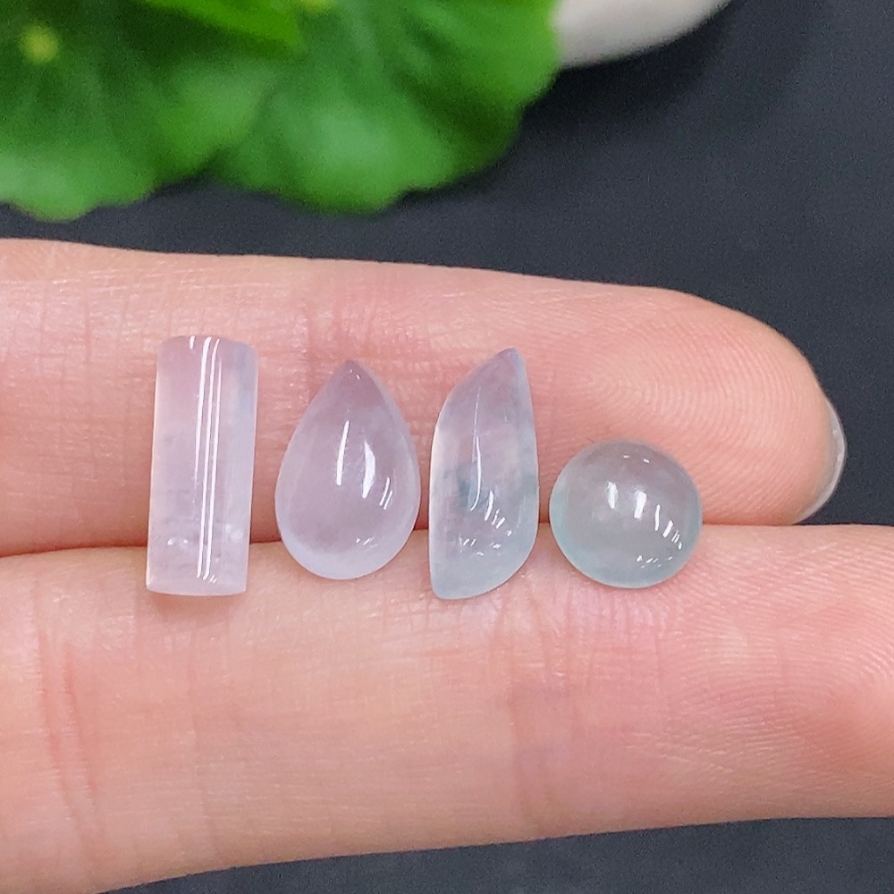 F32794310 Jadeite Inlaid Pieces Sell as a Lot