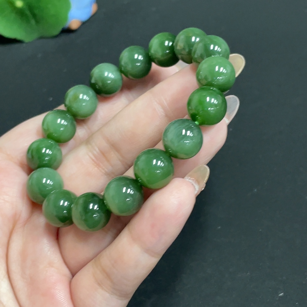 H31659266 Hetian Jade Bracelet Approx.11.6 mm Total Weight Approx.41.5g