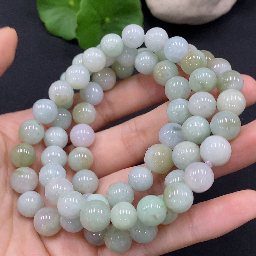F29314491 Jadeite Bead Necklace Approximately 9.5mm Total Weight About 89.87g