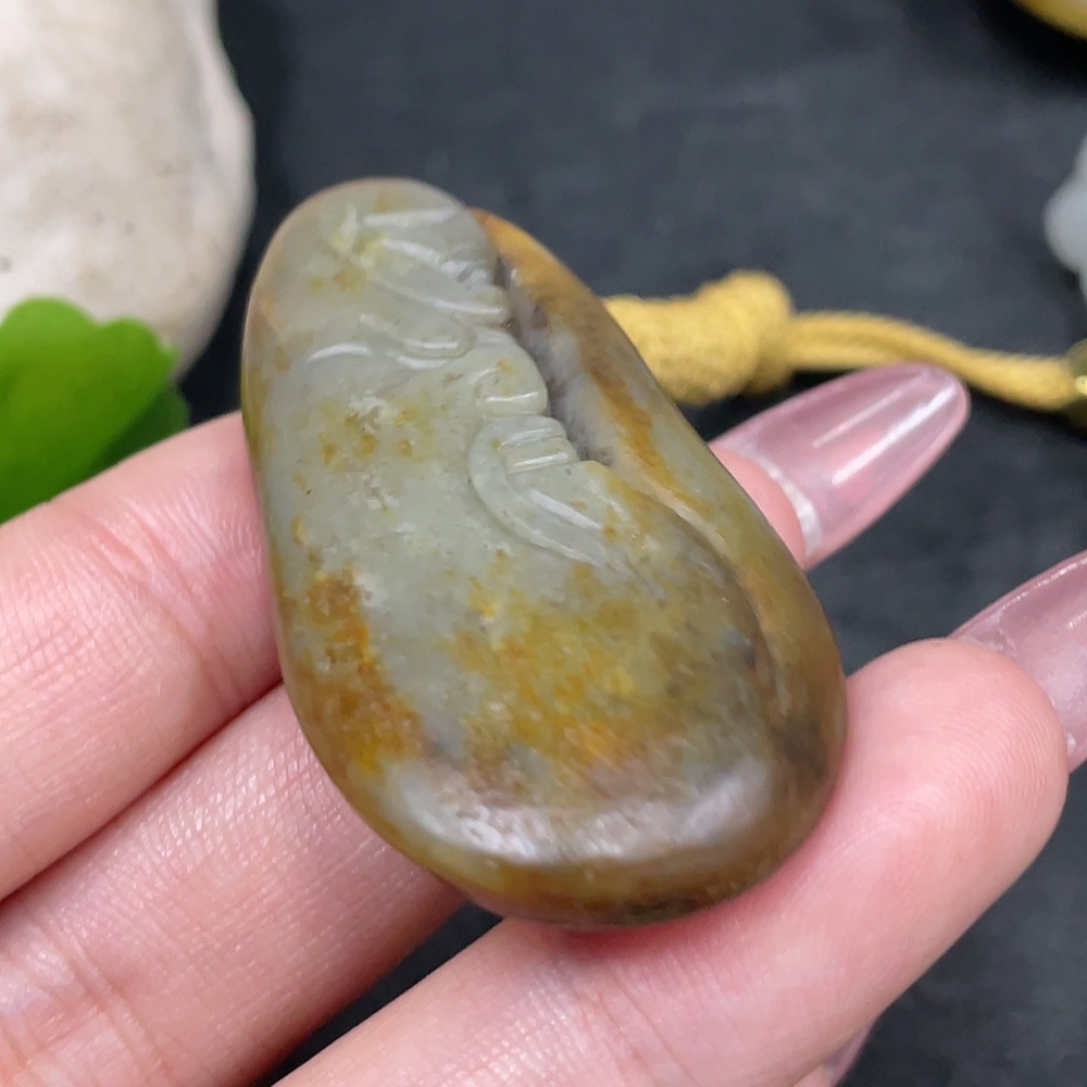 H33898004 Hetian Jade Pendant Guan Gong with Undetermined Skin Color Formation Total Weight (Including Rope) Approx. 23.1g