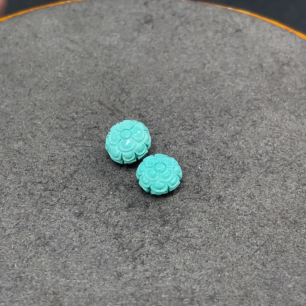 C34990538 Turquoise Jewelry, Color Origin Undetermined, Contains Other Mineral Components, Total Weight Approximately 1.1g, Sell as a Lot