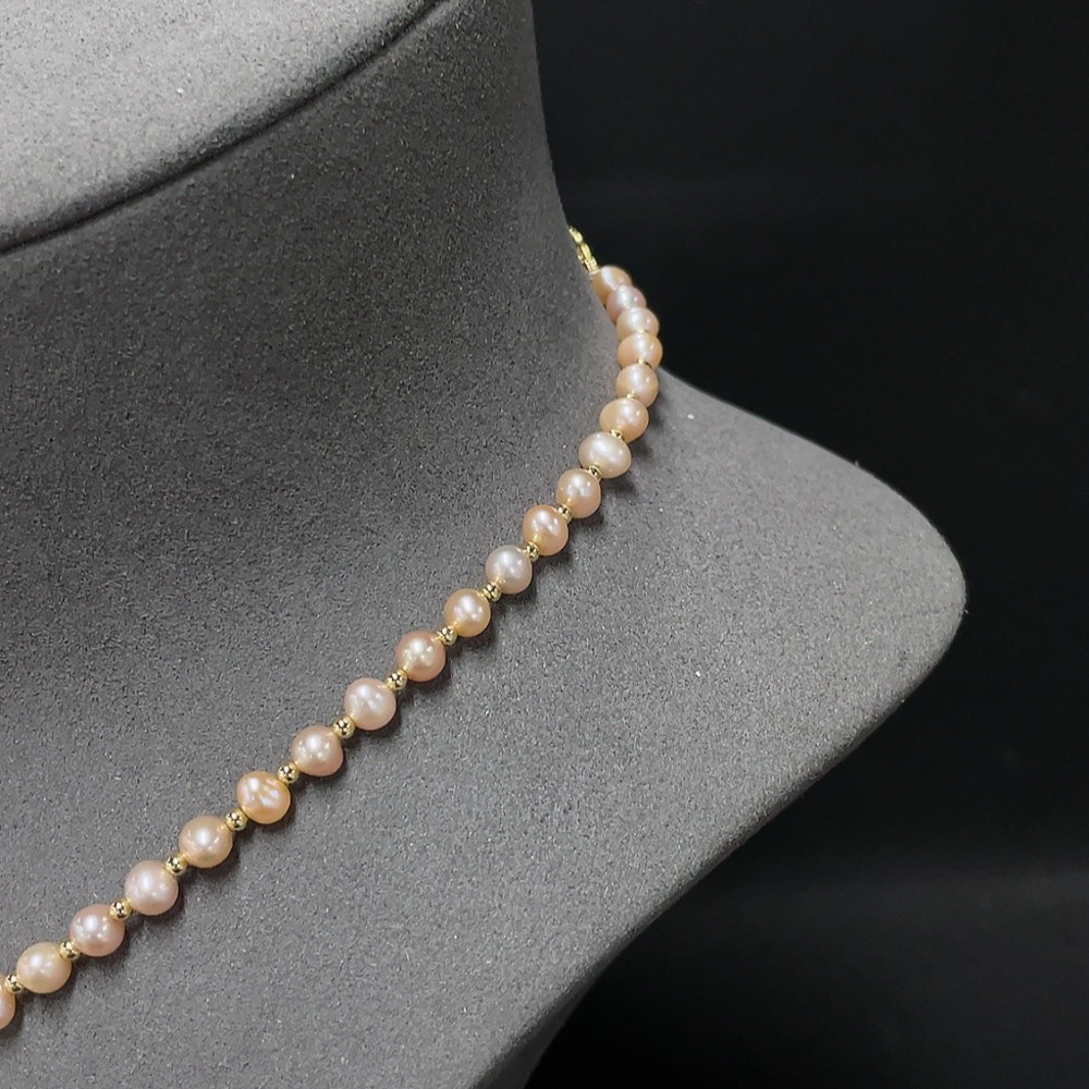 C34007300 Pearl Bead Necklace Non-Gold Total Weight Approx. 13.71g Size 5.6-6.7mm