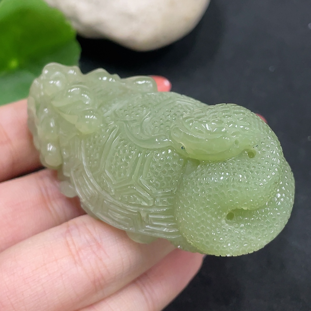 H34053209 Hetian Jade Pendant  Dragon Turtle  Total Weight Approx. 80.3g