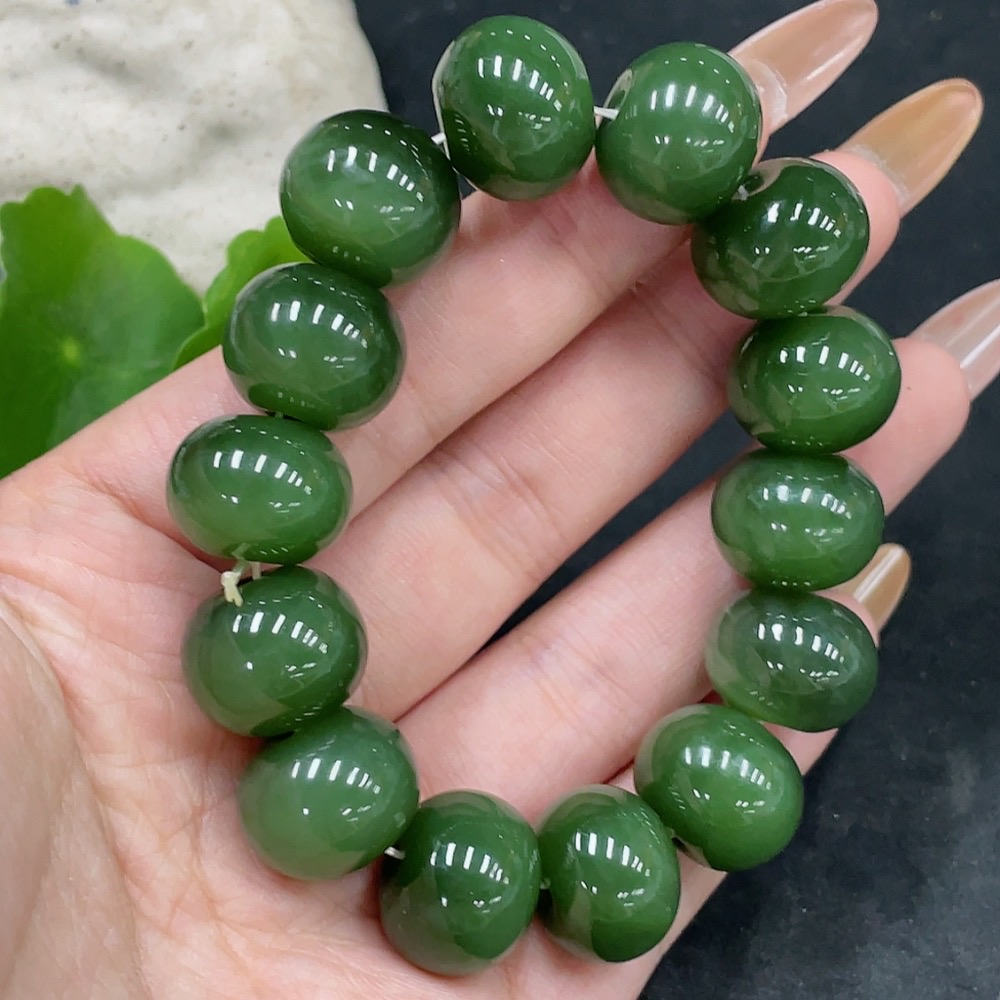 H32725387 Hetian Jade Bracelet    Approx. 15.4mm    Total Weight Approx. 72.5g