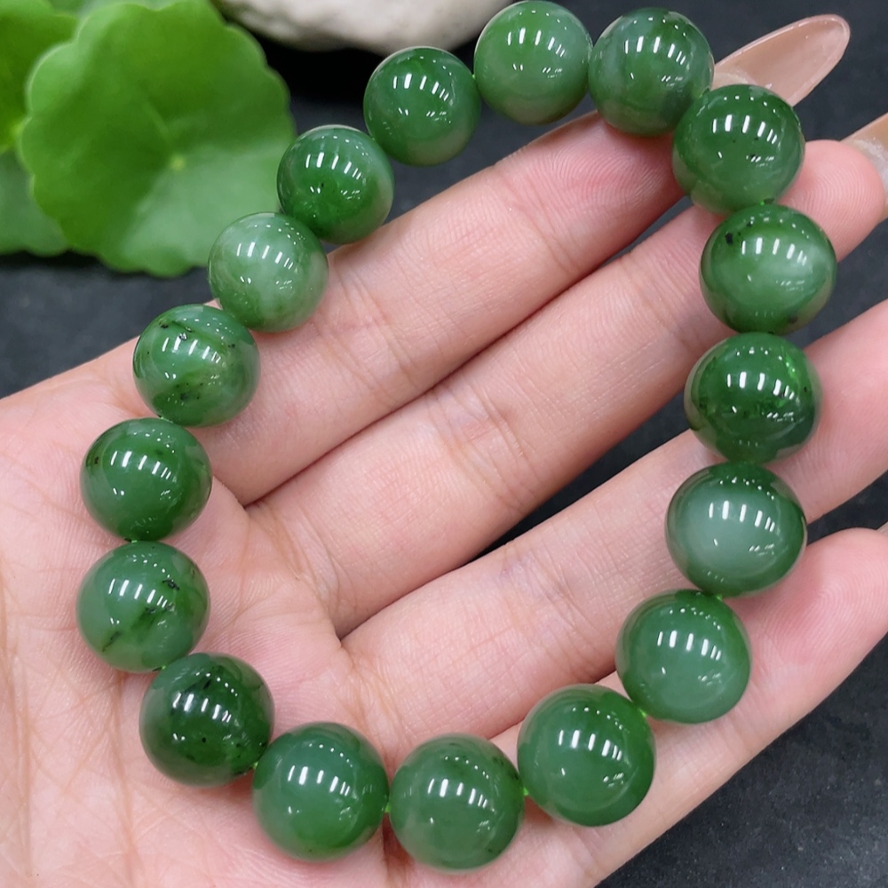 H32777128 Hetian Jade Bracelet Approx. 11.7mm Total Weight About 45.1g
